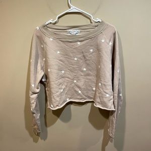 Wildfox Tan Crewneck Star Sweatshirt